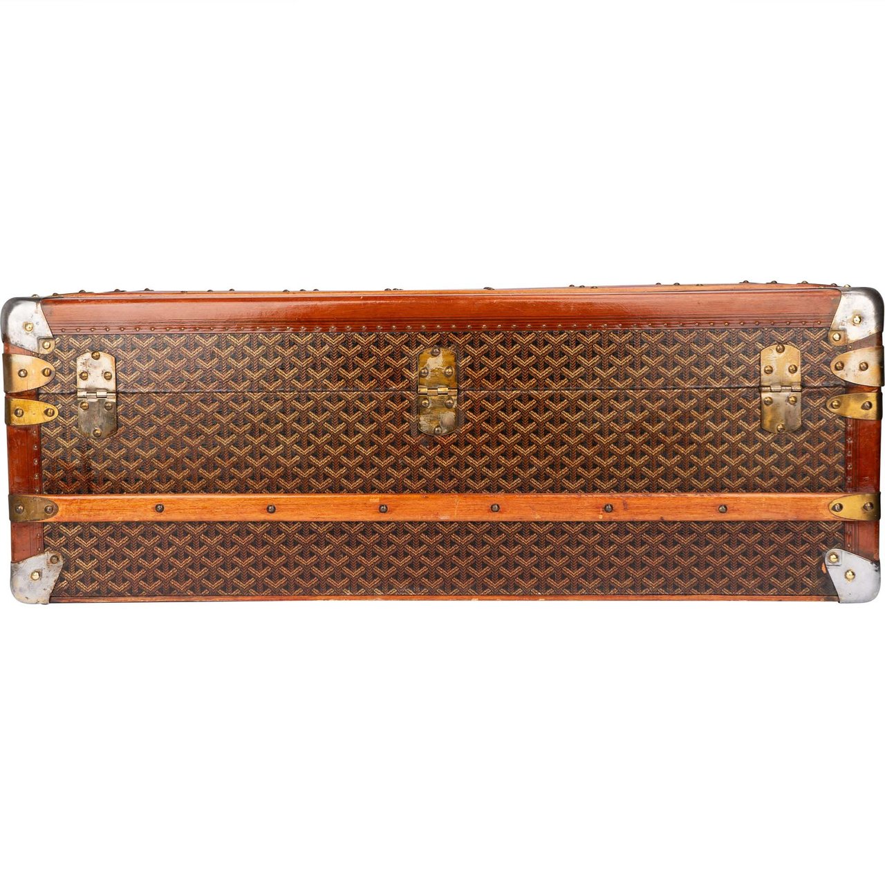 Goyard Goyard Goyardine "JVC" Cabin Trunk Suitcase Malle 90 Divers