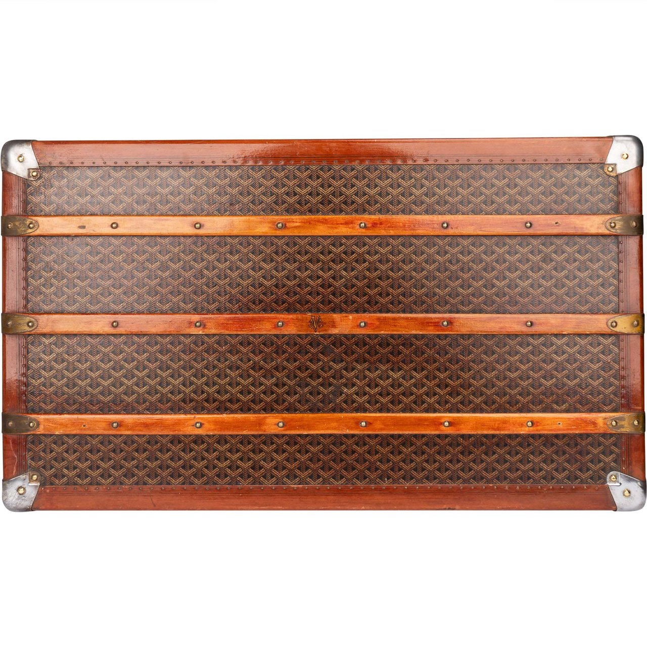 Goyard Goyard Goyardine "JVC" Cabin Trunk Suitcase Malle 90 Divers