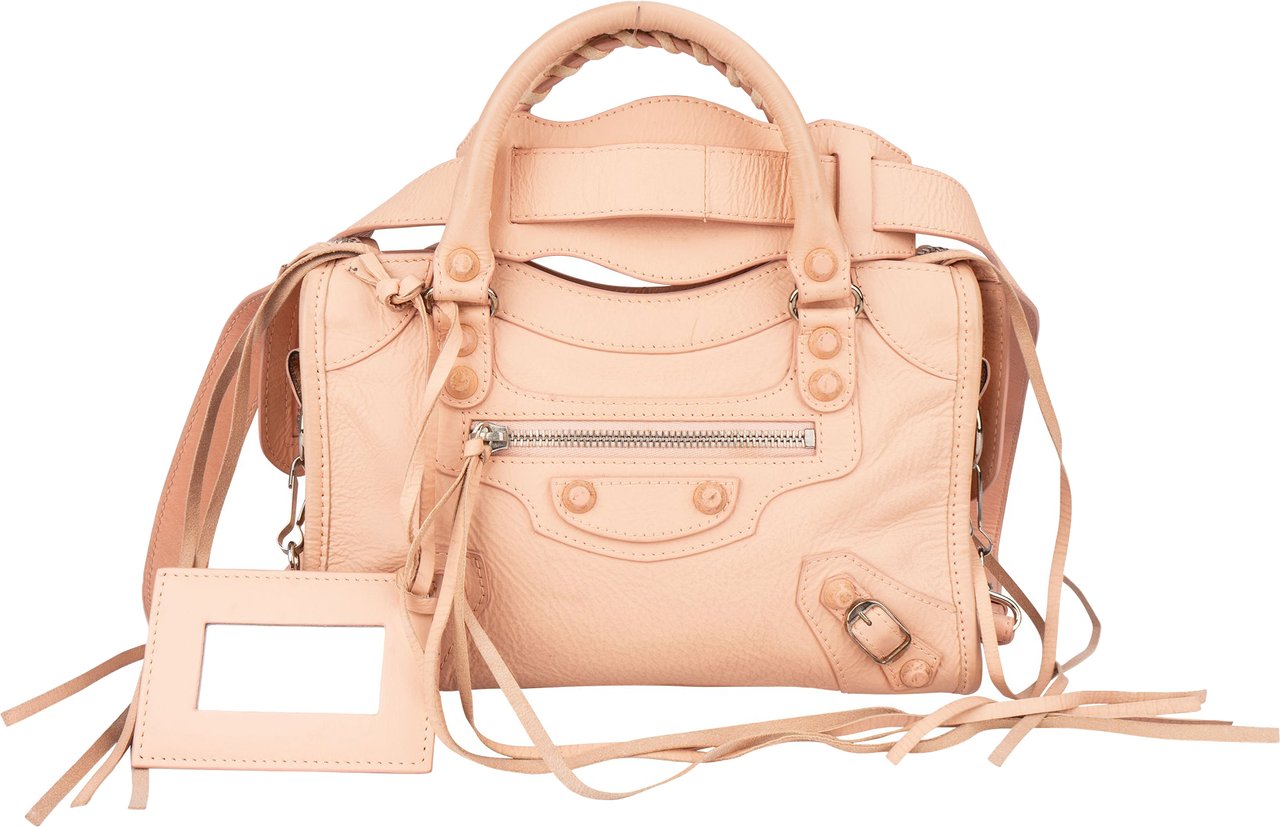 Balenciaga Balenciaga Leather City Mini Handbag Roze
