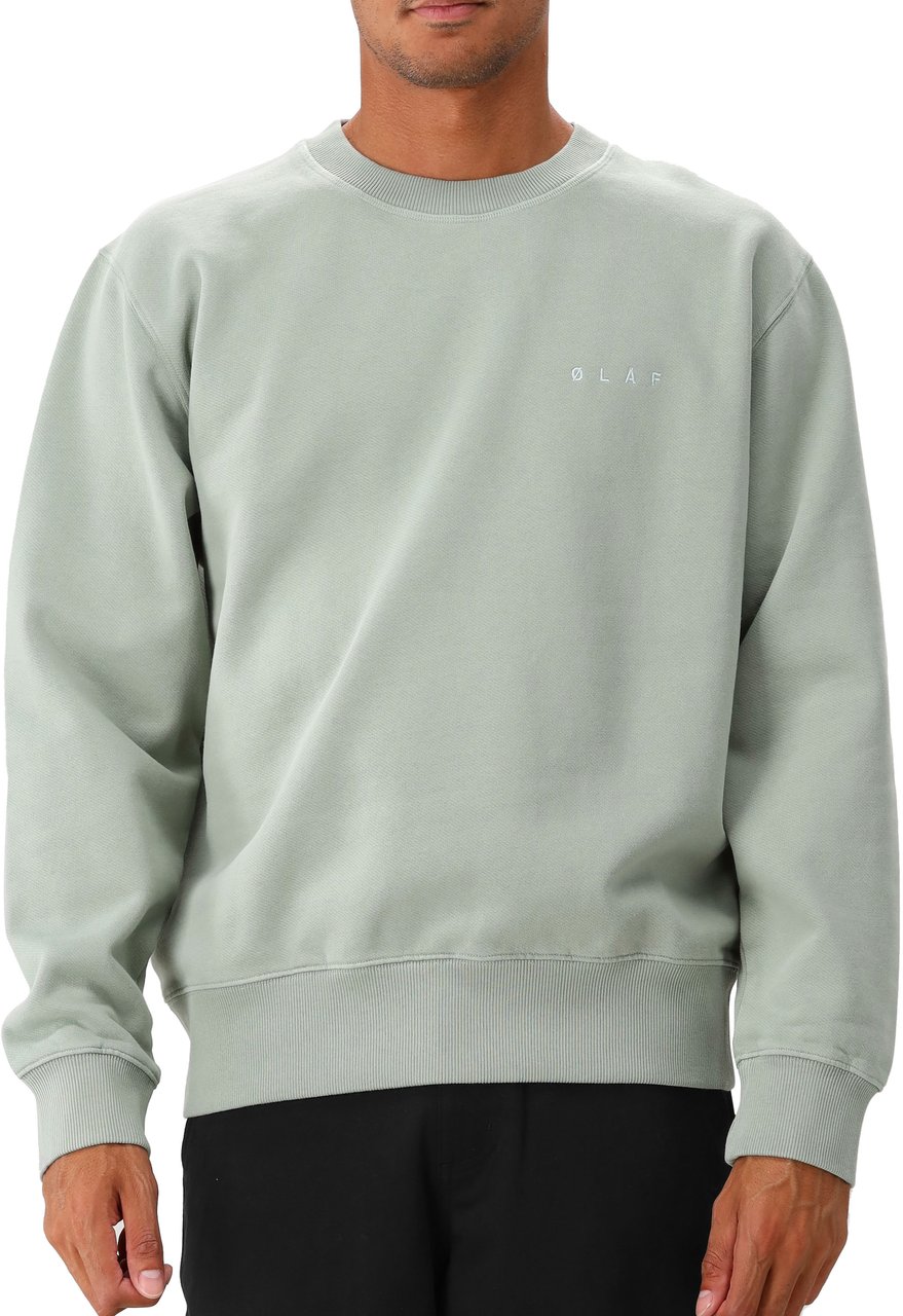 ØLÅF Ølaf Sweater Groen Lined Face Crewneck Groen