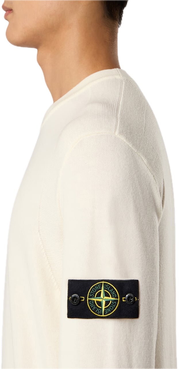Stone Island pull wol ecru Wit