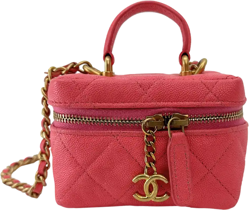 Chanel Chanel Vanity Pink Micro Bag Caviar Leather Pink / very good Roze