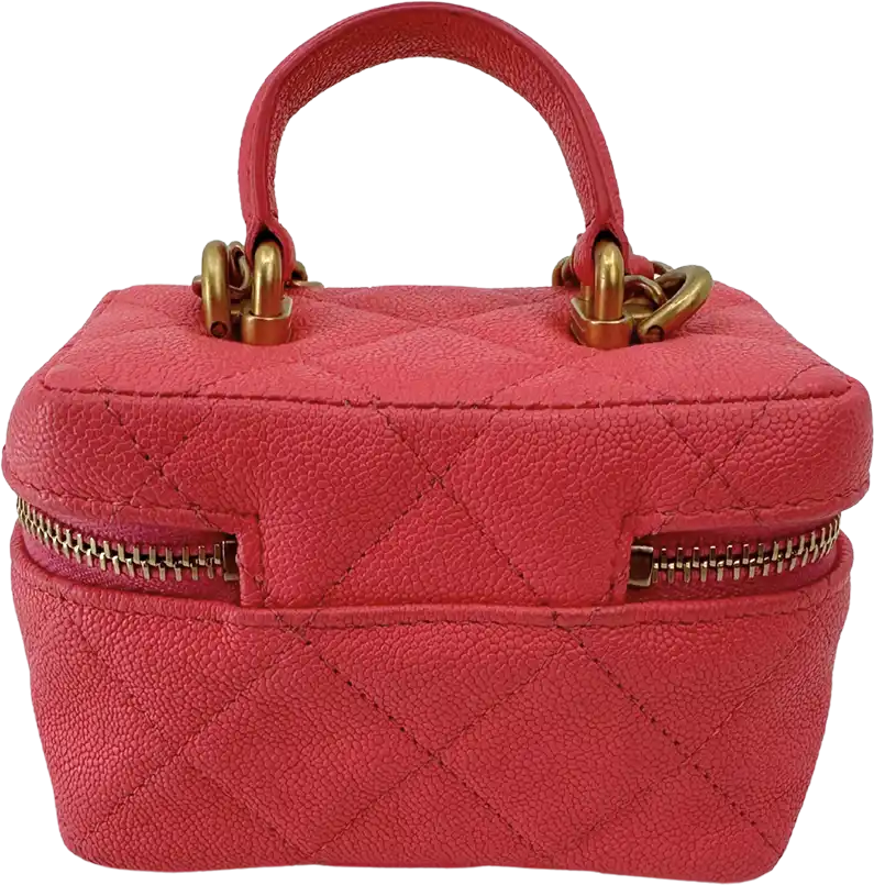 Chanel Chanel Vanity Pink Micro Bag Caviar Leather Pink / very good Roze
