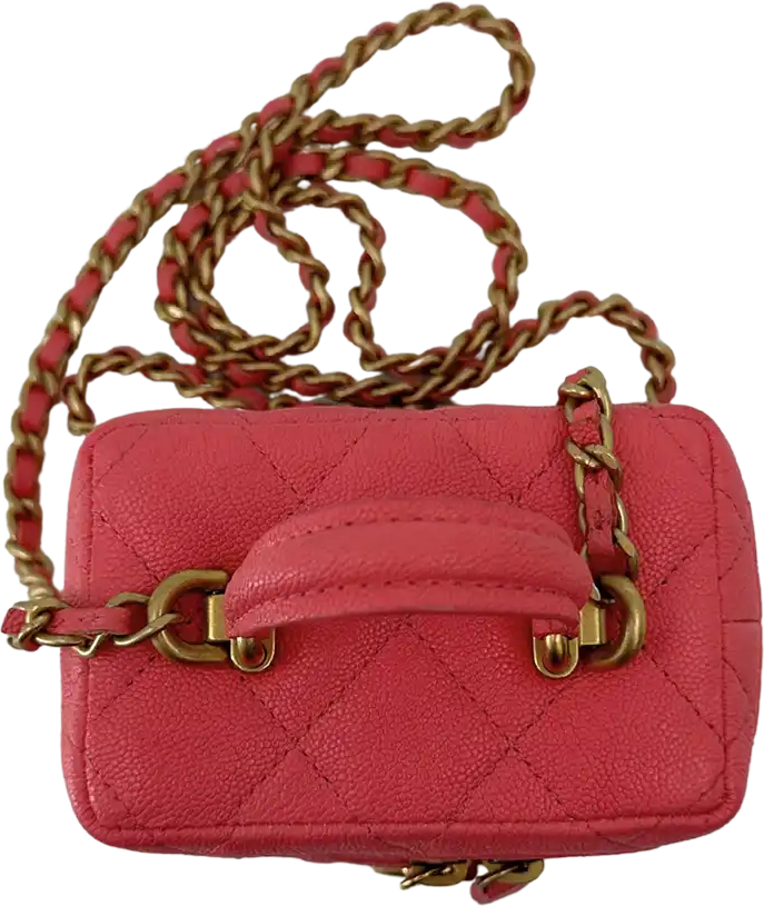 Chanel Chanel Vanity Pink Micro Bag Caviar Leather Pink / very good Roze