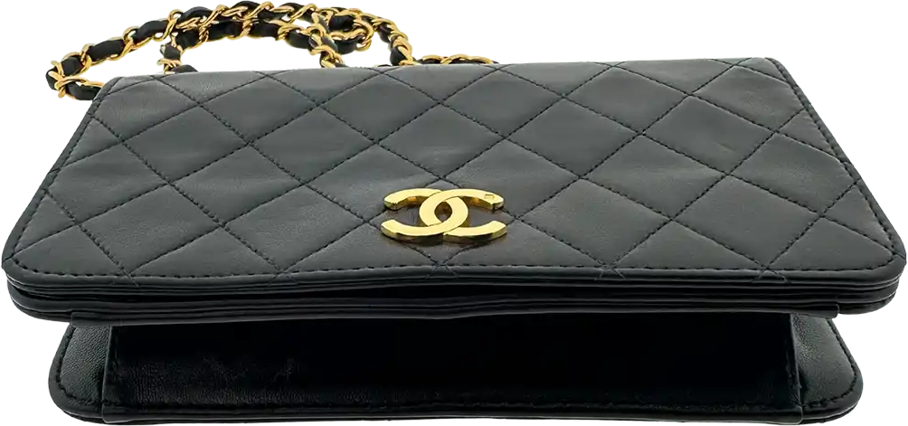 Chanel Chanel Timeless Wallet on Chain WOC Vintage lambskin black gold-plated hardware/ good Zwart