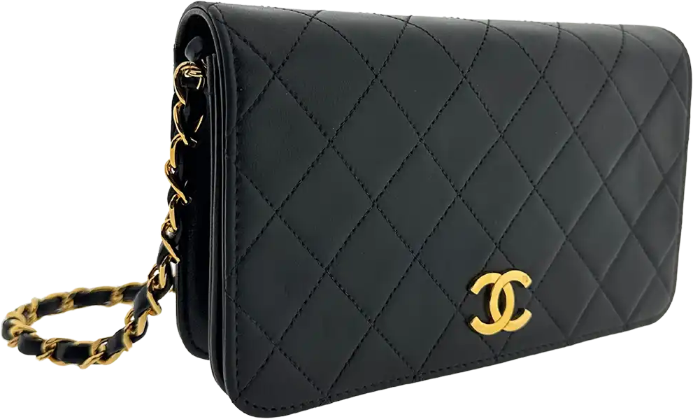 Chanel Chanel Timeless Wallet on Chain WOC Vintage lambskin black gold-plated hardware/ good Zwart