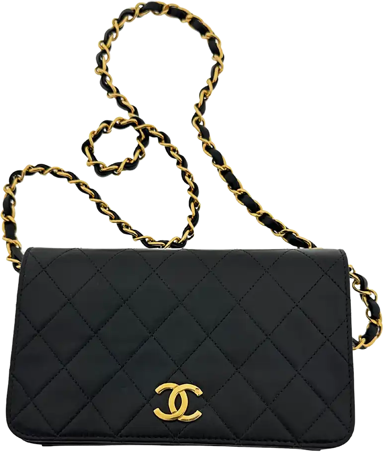 Chanel Chanel Timeless Wallet on Chain WOC Vintage lambskin black gold-plated hardware/ good Zwart