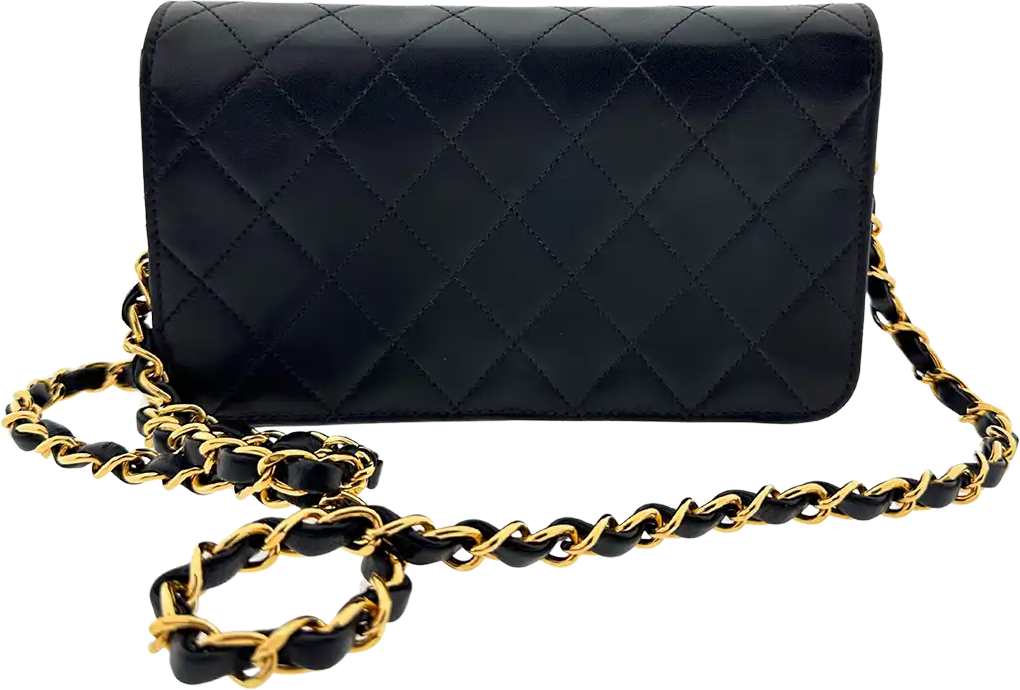 Chanel Chanel Timeless Wallet on Chain WOC Vintage lambskin black gold-plated hardware/ good Zwart