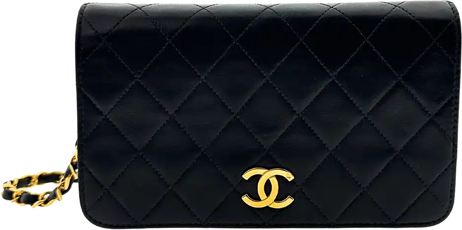 Chanel Chanel Timeless Wallet on Chain WOC Vintage lambskin black gold-plated hardware/ good Zwart