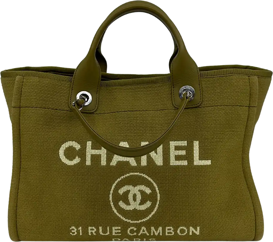 Chanel Chanel Deauville Small with Pochette 2023 khaki Fullset / very good Groen