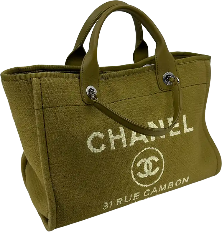 Chanel Chanel Deauville Small with Pochette 2023 khaki Fullset / very good Groen