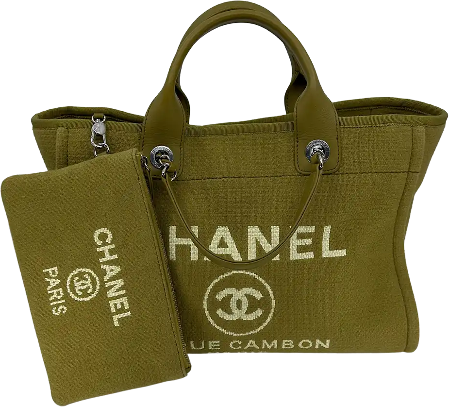 Chanel Chanel Deauville Small with Pochette 2023 khaki Fullset / very good Groen
