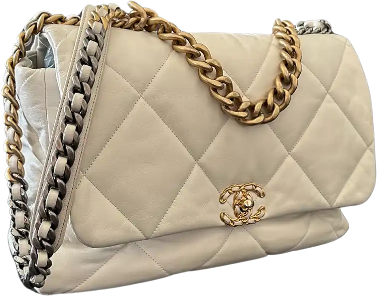 Chanel Chanel Chanel 19 Maxi Bag Lambskin White / Very Good Wit