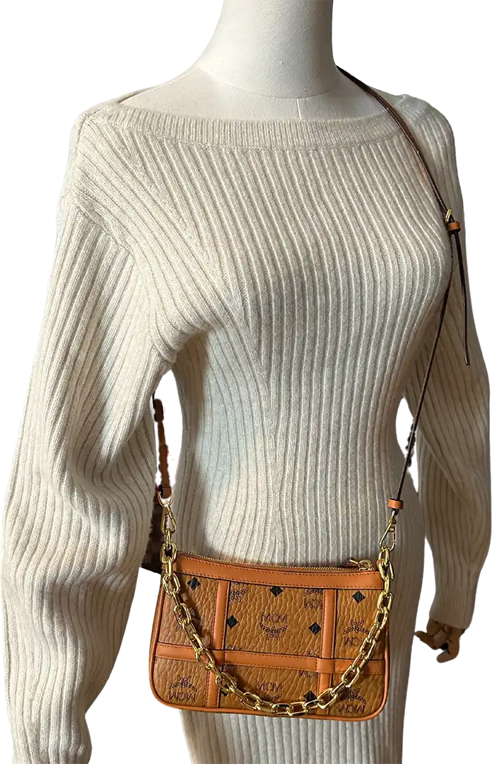 MCM MCM Aren Mini Crossbody Bag Visetos Cognac / very good Bruin