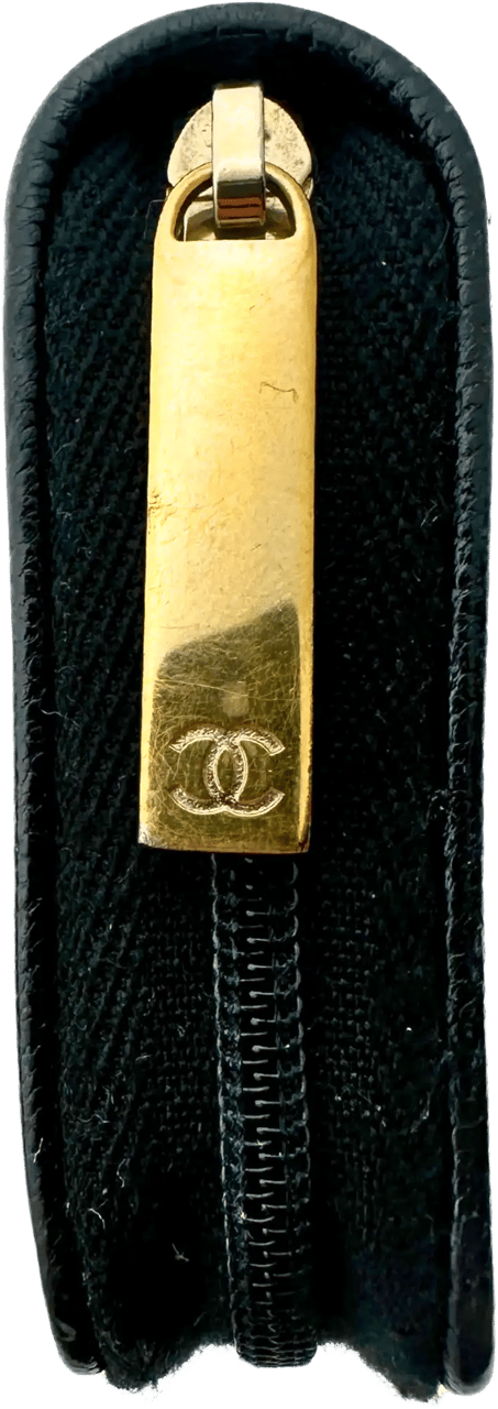Chanel Chanel Coco Mark small wallet CC leather black / very good Zwart