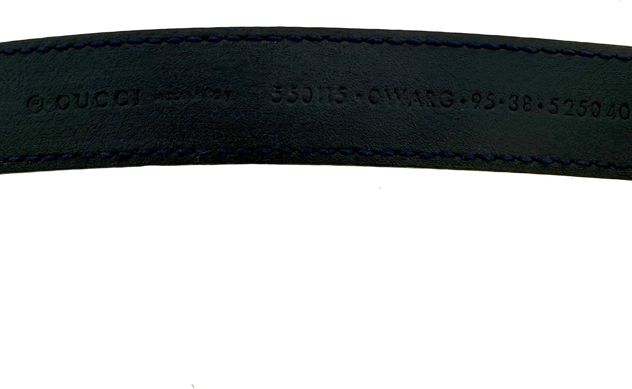 Gucci Gucci Torchon GG Sylvie Belt Navy Blue Red White/ acceptable Beige