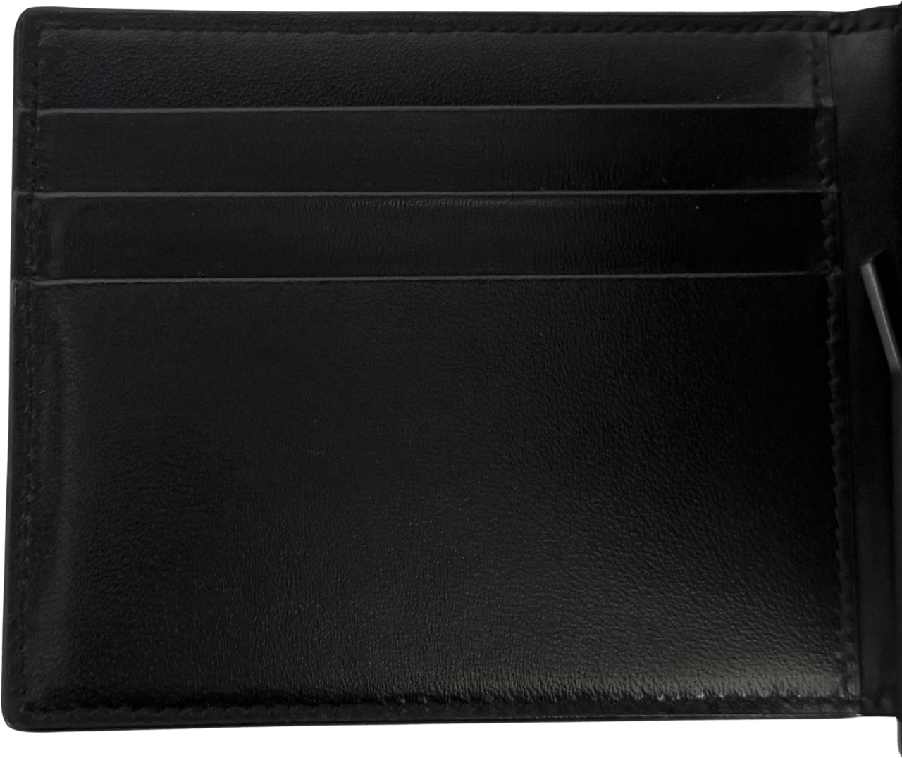 Saint Laurent Saint Laurent Tiny Cassandre wallet with money clip in matte leather, black/ like new Zwart