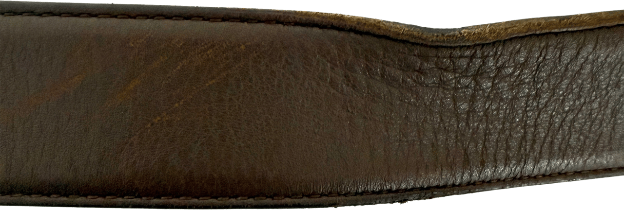 Gucci Gucci GG Buckle Leather Belt Brown / acceptable Bruin