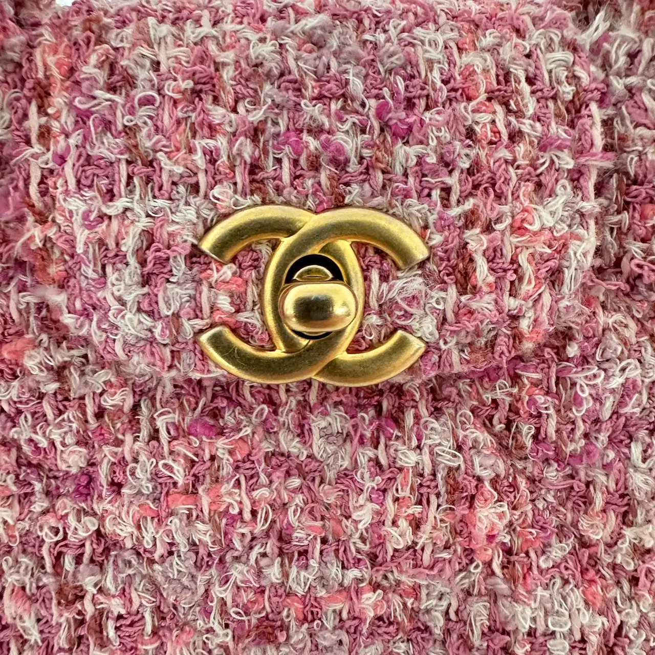 Chanel Chanel Tweed Nano Kelly Shopper pink / very good Roze