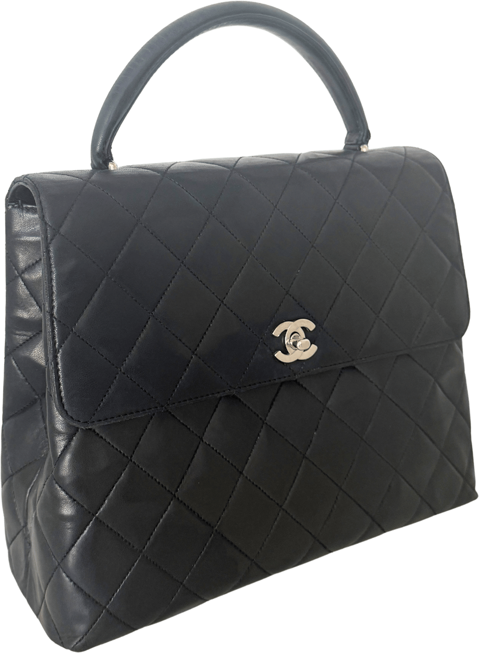 Chanel Chanel Matelasse Top Handle Handbag Black / acceptable Zwart