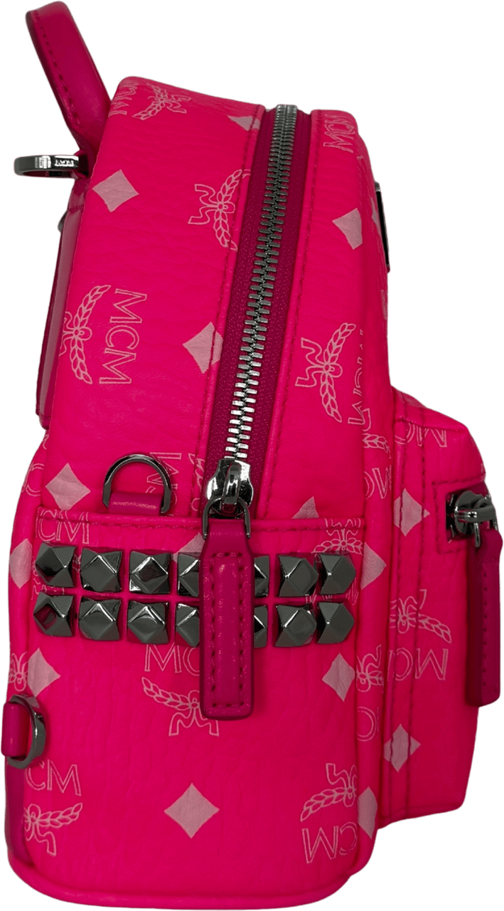 MCM MCM Mini Stark Rucksack Neonpink / neuwertig Roze