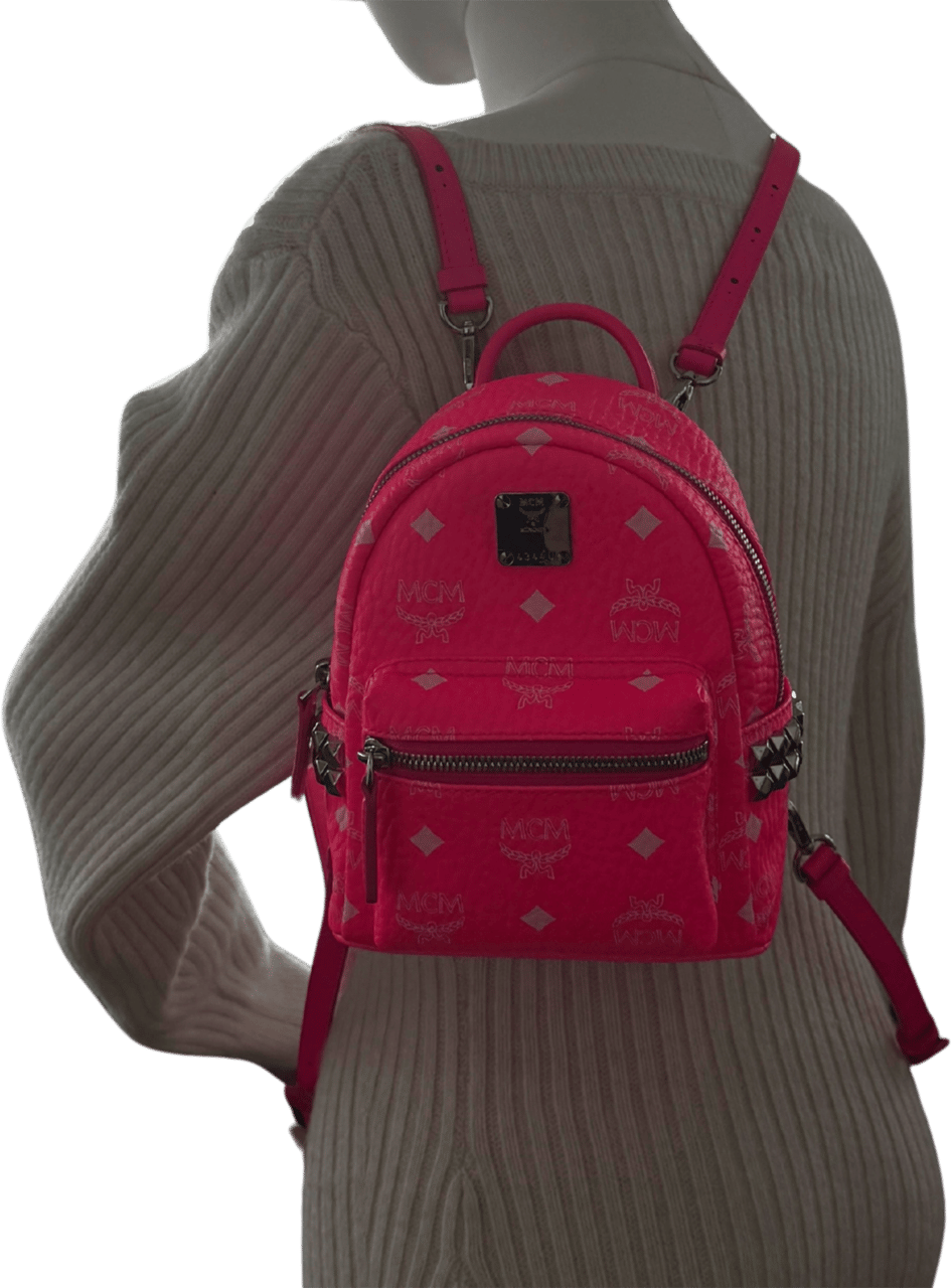 MCM MCM Mini Stark Rucksack Neonpink / neuwertig Roze