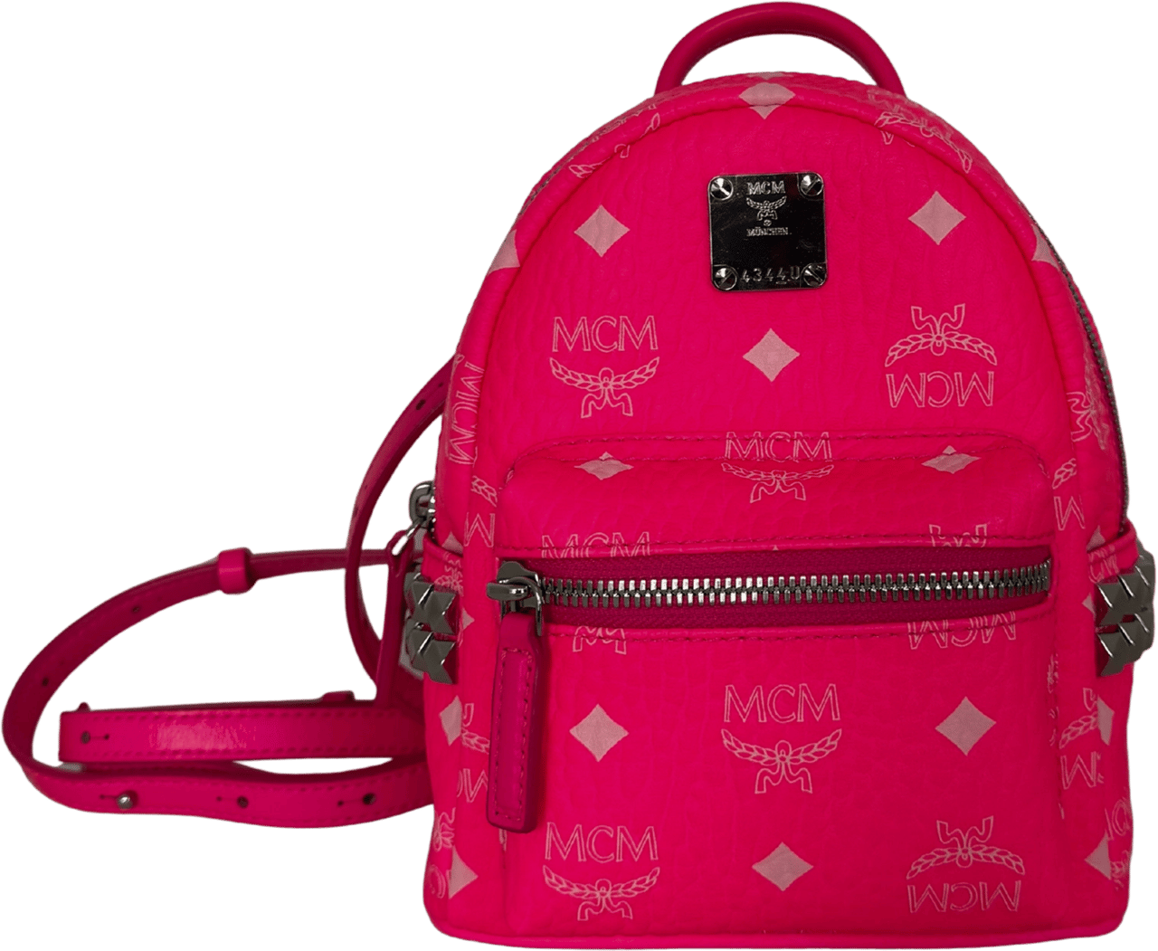 MCM MCM Mini Stark Rucksack Neonpink / neuwertig Roze