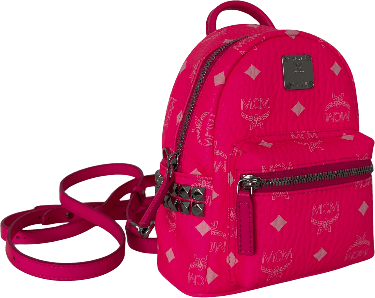 MCM MCM Mini Stark Rucksack Neonpink / neuwertig Roze