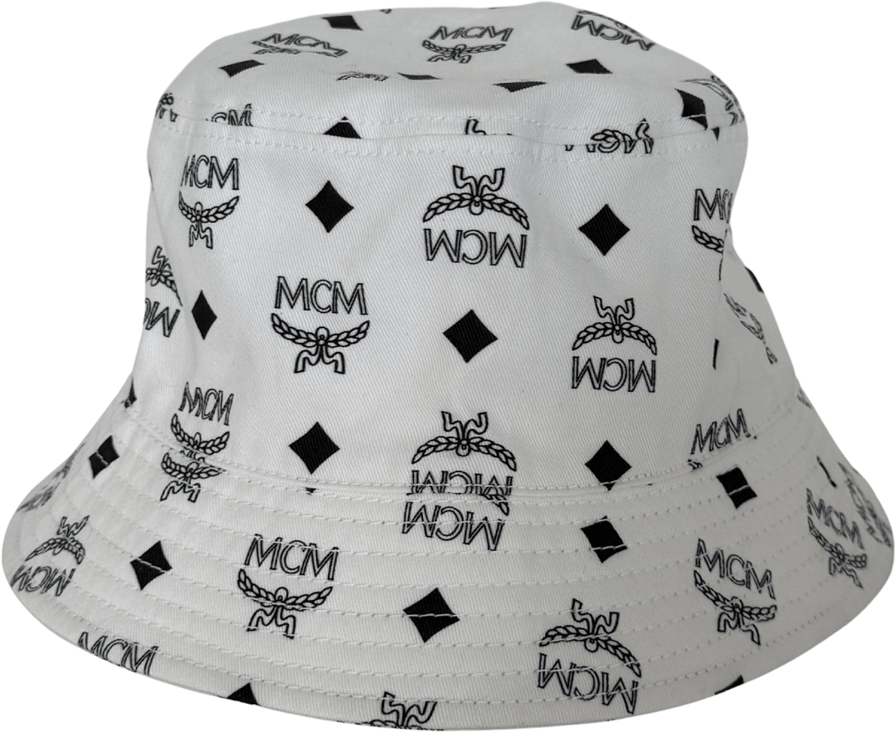 MCM MCM Visetos Bucket Hat Weiß / neuwertig Wit