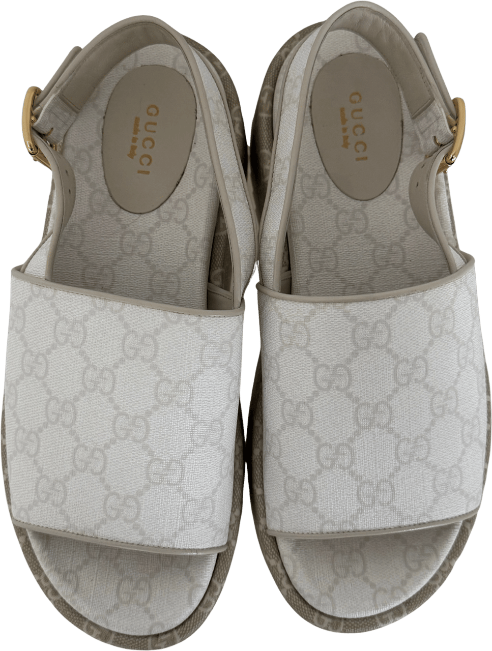 Gucci Gucci GG Plateau Sandalen Weiß, Beige Größe 38 1/2 / neuwertig Wit