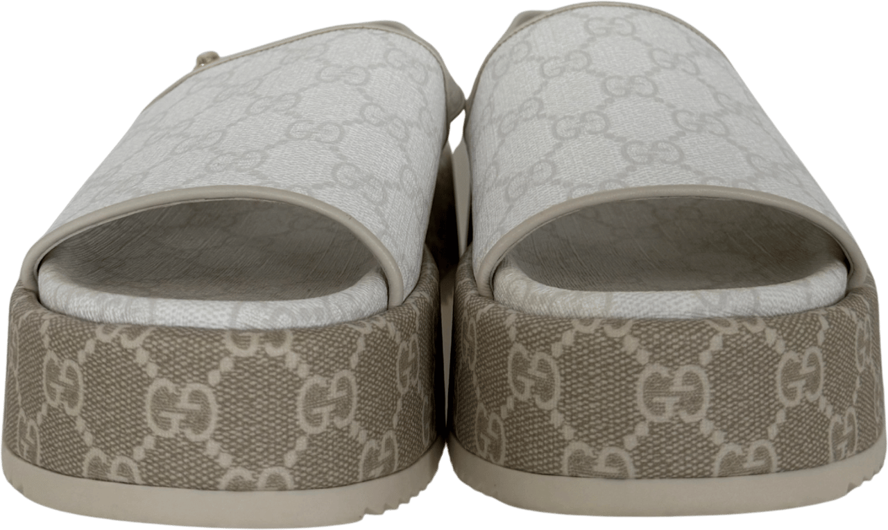 Gucci Gucci GG Plateau Sandalen Weiß, Beige Größe 38 1/2 / neuwertig Wit