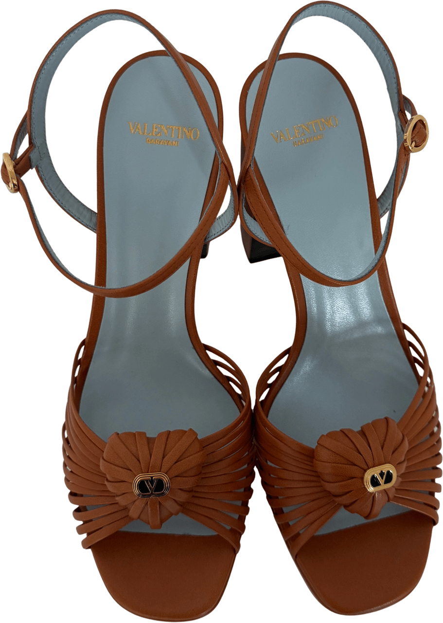 Valentino Valentino Garavani Sandal Royal Plateausandalen aus Ziegenleder Braun Größe 38 / neuwertig Bruin