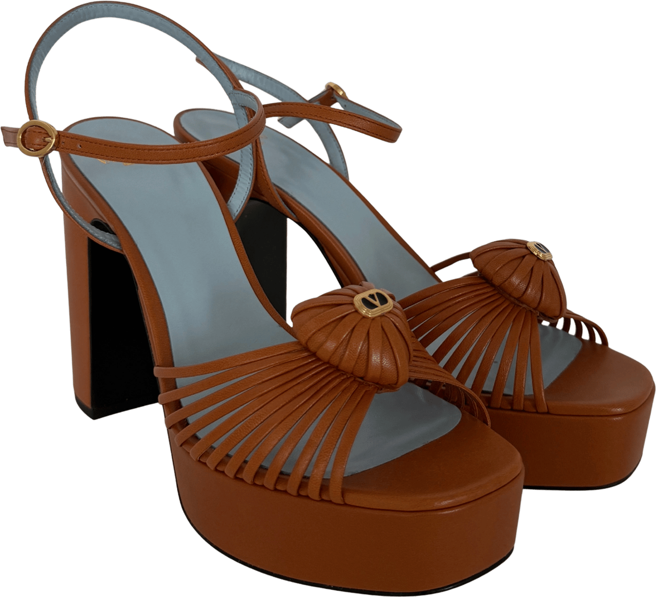 Valentino Valentino Garavani Sandal Royal Plateausandalen aus Ziegenleder Braun Größe 38 / neuwertig Bruin