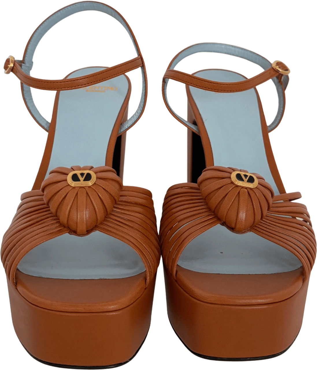 Valentino Valentino Garavani Sandal Royal Plateausandalen aus Ziegenleder Braun Größe 38 / neuwertig Bruin