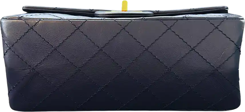 Chanel Chanel 2.55 Mini Bag calfskin in vintage look dark blue full set / as good as new Blauw