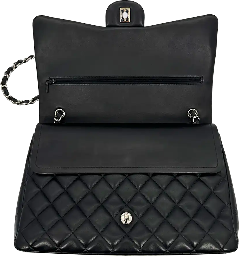 Chanel Chanel Timeless Jumbo Double Flap Bag 2011 black lambskin / very good Zwart