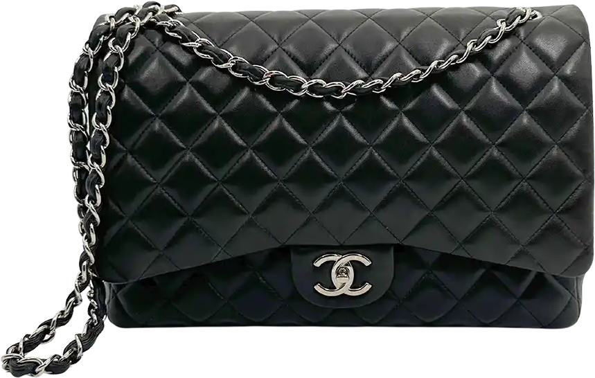 Chanel Chanel Timeless Jumbo Double Flap Bag 2011 black lambskin / very good Zwart