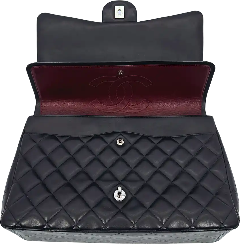 Chanel Chanel Timeless Jumbo Double Flap Bag 2011 black lambskin / very good Zwart