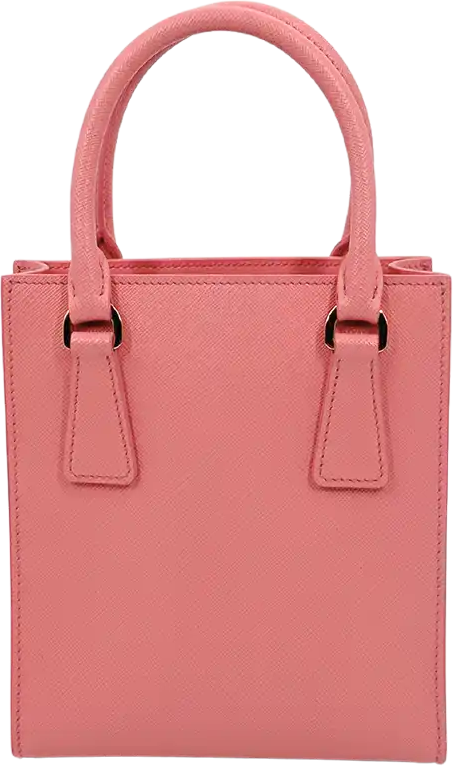 Prada Prada small handbag with logo Saffiano leather pink full set / unworn Roze