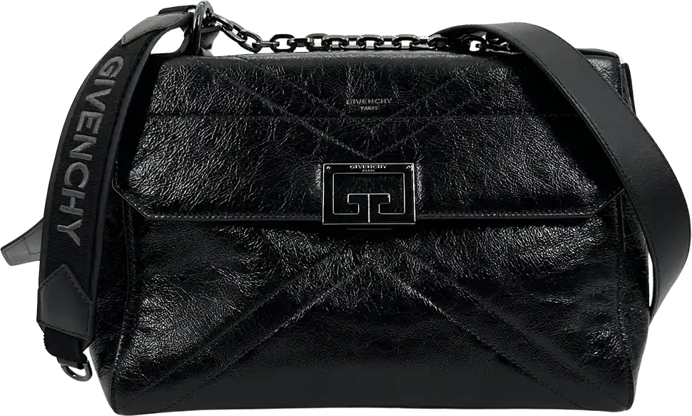 Givenchy Givenchy ID Flap Stachel Bag Medium Calfskin Black / Very Good Zwart