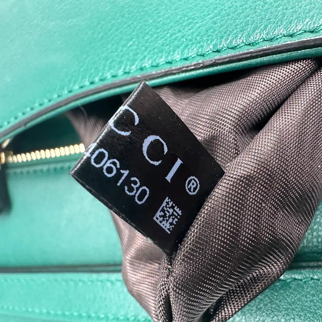 Gucci Gucci Blondie small green leather interlocking G handbag / very good Groen