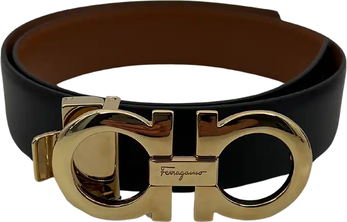 Salvatore Ferragamo Salvatore Ferragamo reversible Gancini leather belt in brown and black, 85cm / as good as new Bruin