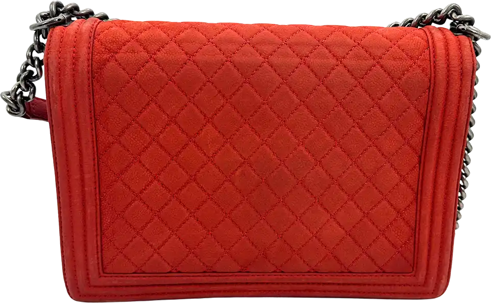 Chanel Chanel Boy Bag Large Caviar Suede Red / Good Rood
