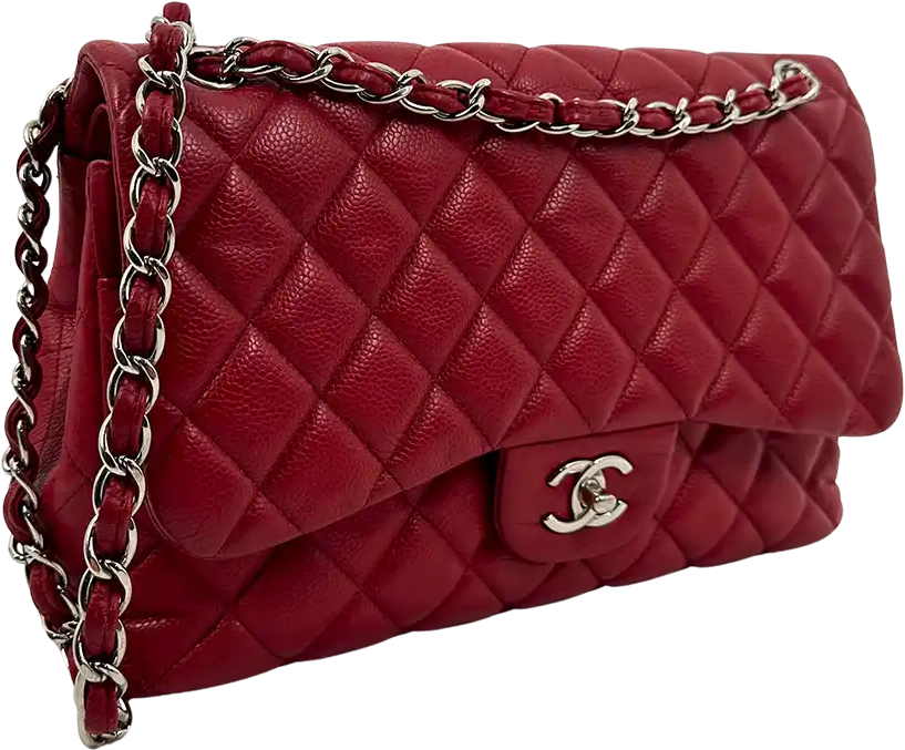 Chanel Chanel Timeless Double Flap Bag Jumbo red caviar leather / good Rood