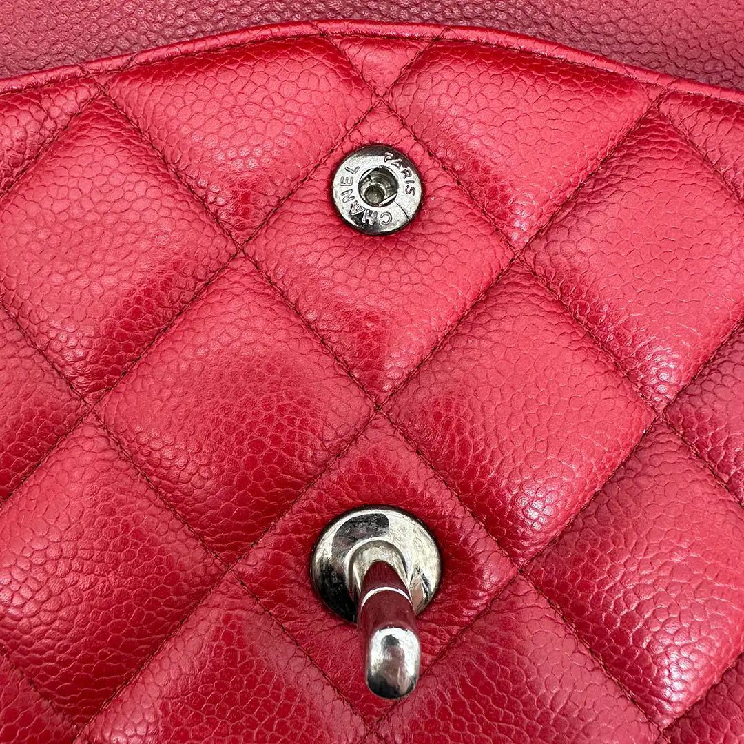 Chanel Chanel Timeless Double Flap Bag Jumbo red caviar leather / good Rood