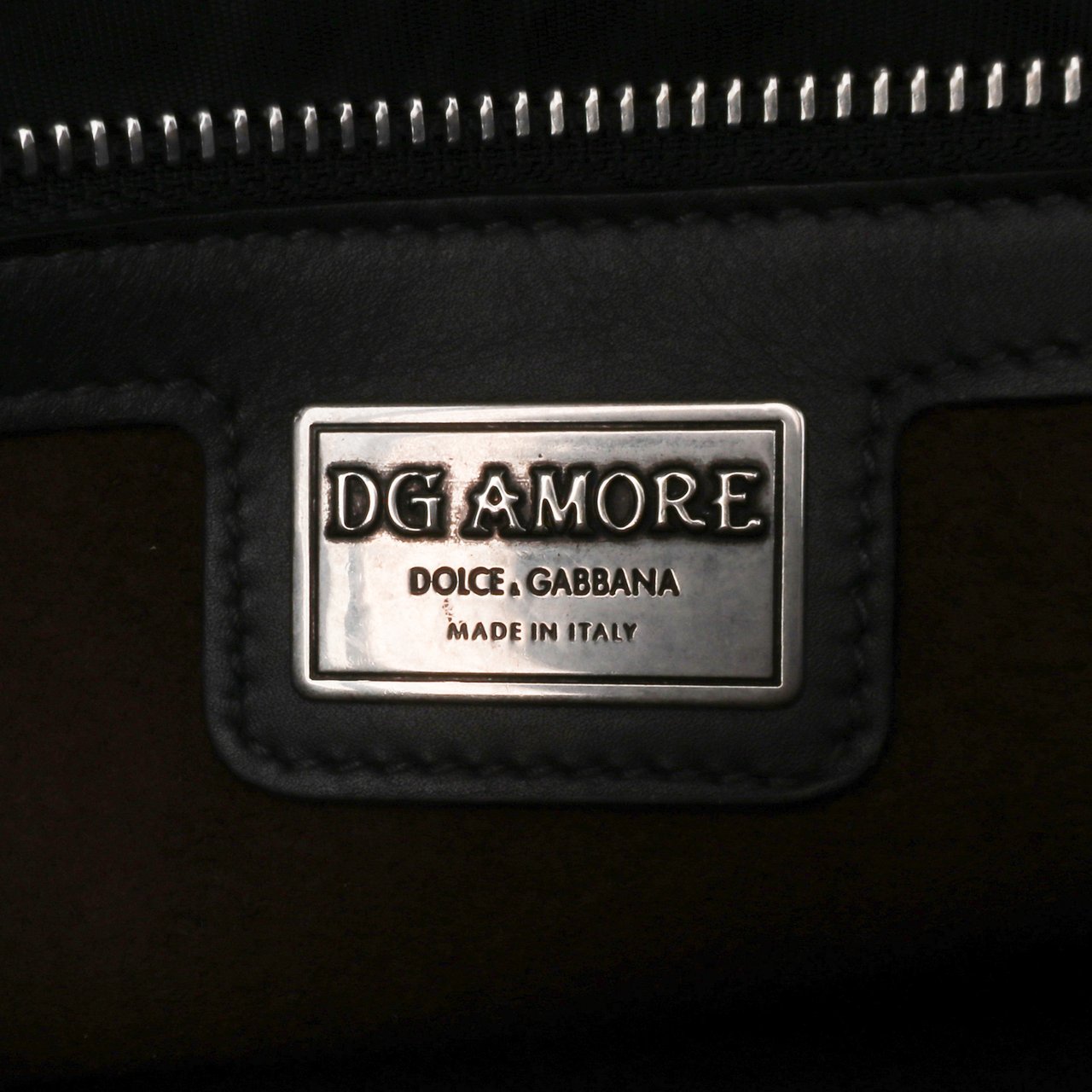 Dolce & Gabbana Medium Leather DG Amore Shoulder Bag Zwart