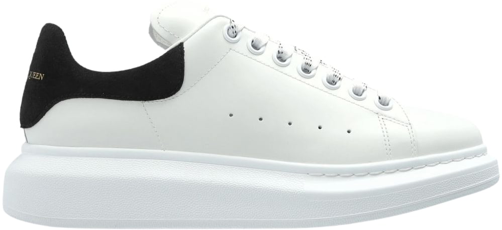 Alexander McQueen Alexander McQueen White leather sneakers with black suede heel Wit