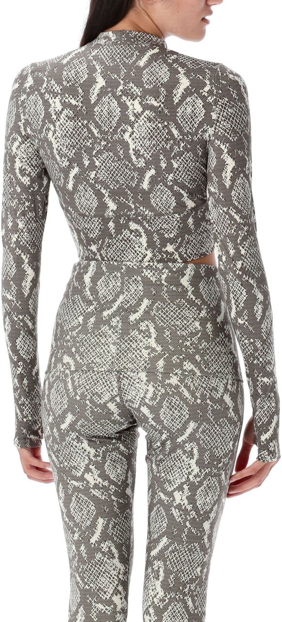 Adidas Crop Top Ls Snake Print Grigio Grijs