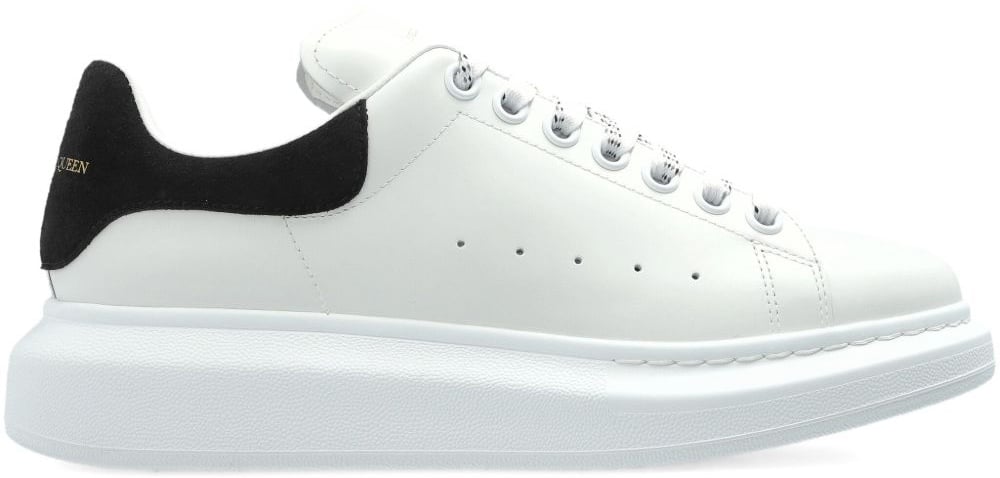 Alexander McQueen Alexander McQueen White leather sneakers with black suede heel Wit