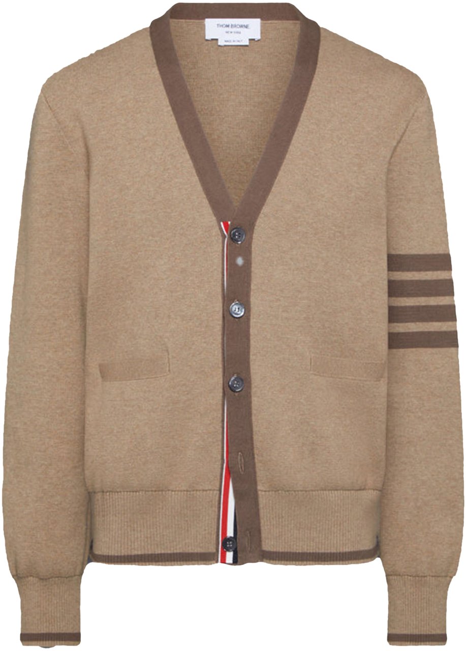Thom Browne MILANO STITCH 4 BAR CARDIGAN Beige